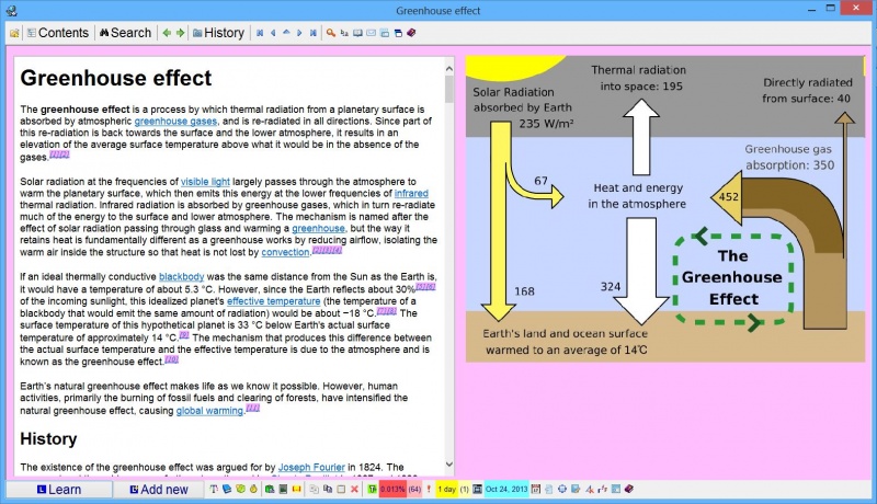 SuperMemo: A topic with an article about the greenhouse effect imported from Wikipedia