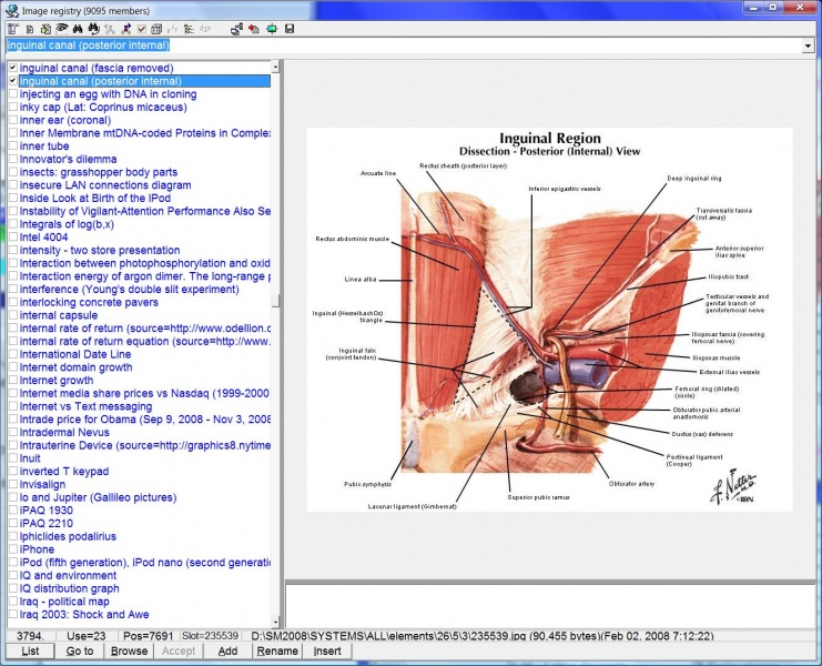 SuperMemo: Image registry which you can use to review images used in your collection