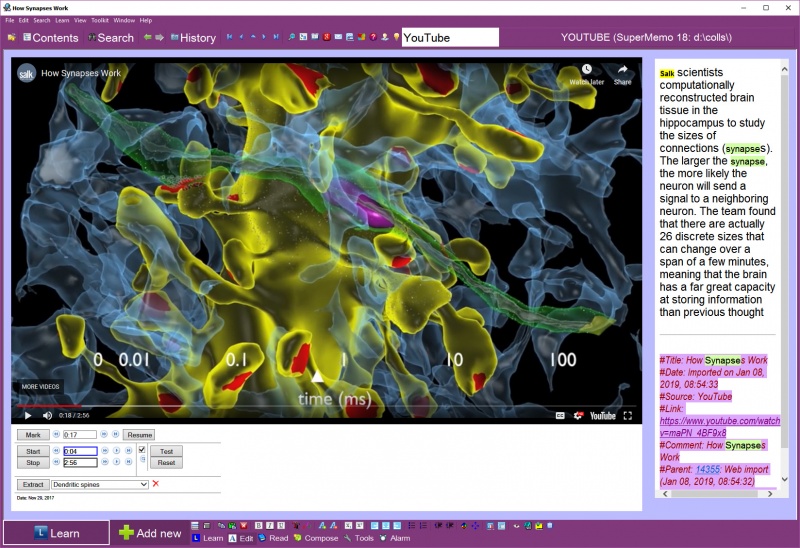 SuperMemo: Incremental video in action - Incremental learning about DNA wrapping and replication based on a video imported from YouTube