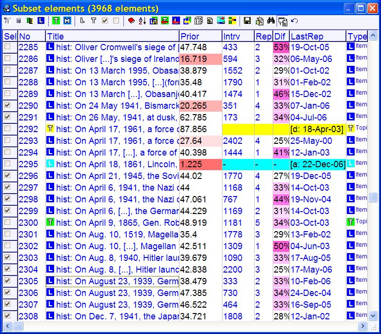 SuperMemo: browser toolbar at the top of a browser window